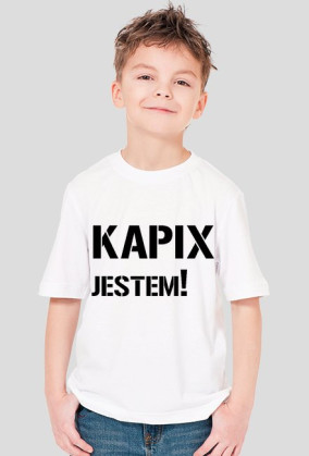 BIAŁA KOSZULKA KAPIX jestem