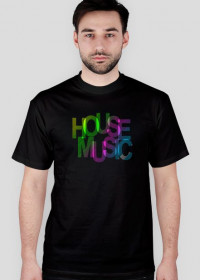 Koszulka House Music MultiColor (czarna)