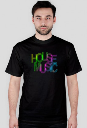 Koszulka House Music MultiColor (czarna)