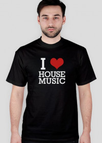 Koszulka I Love House Music (czarna)