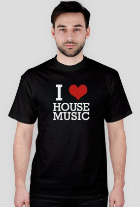 Koszulka I Love House Music (czarna)