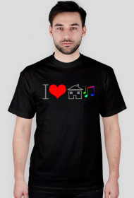 Koszulka I Love House Music - Rebus (czarna)