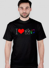 Koszulka I Love House Music - Rebus (czarna)