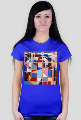 Red Blue City Top Woman