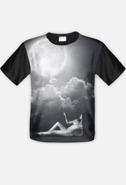 Naga kobieta i ksieżyc koszulka full print
