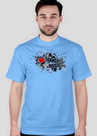 Koszulka I Love Trance Music  - Bubble (jasnoniebieska)