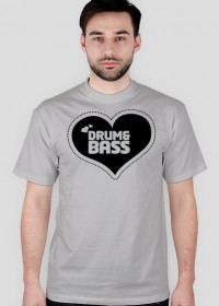 Koszulka Drum And Bass - Heart (szara)