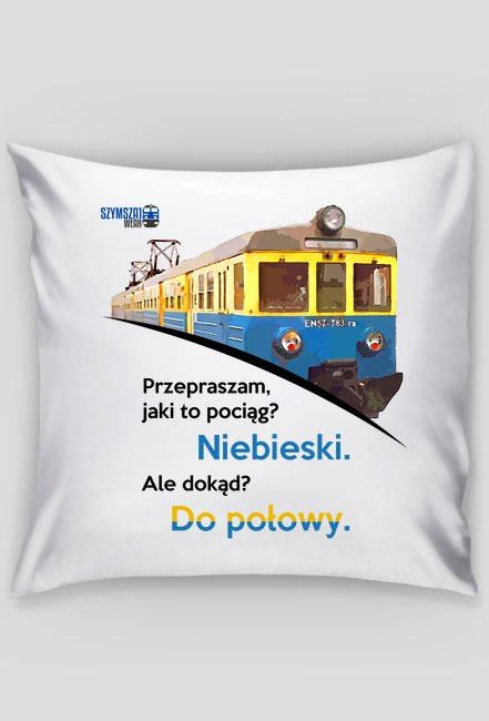 Poszewka na poduszkę - Niebieski do połowy (EN57)