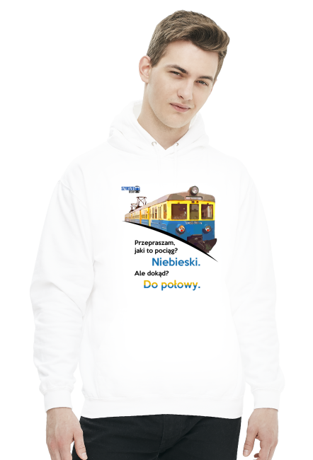 Bluza z kapturem - Niebieski do połowy (EN57)