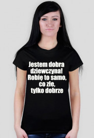 śmiesny napis koszula czarna dla dziewcyny