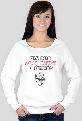 Bluza z nadrukiem, fitness (Zrzucam wagę i..)