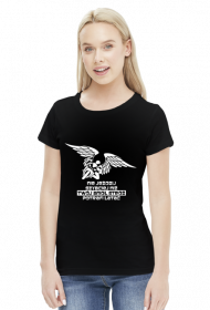 NIE JEŹDZIJ SZYBCIEJ NIŻ TWÓJ ANIOŁ STRÓŻ POTRAFI LATAĆ - damska koszulka motocyklowa