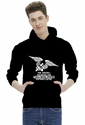 NIE JEŹDZIJ SZYBCIEJ NIŻ TWÓJ ANIOŁ STRÓŻ POTRAFI LATAĆ - męska bluza motocyklowa