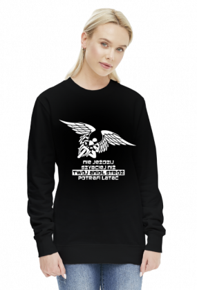 NIE JEŹDZIJ SZYBCIEJ NIŻ TWÓJ ANIOŁ STRÓŻ POTRAFI LATAĆ - damska bluza motocyklowa