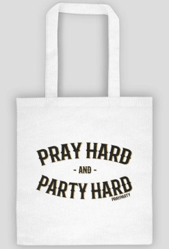 Torba na zakupy "PrayHard" Biała
