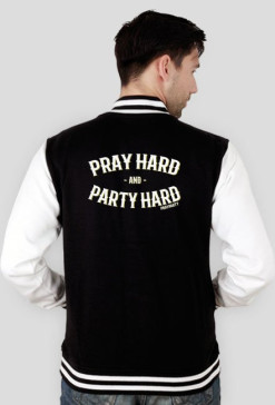 Bluza College "PrayHard" Czarna
