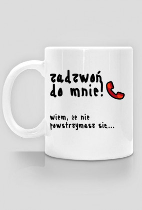 Kubek "Zadzwoń do mnie" CZARNY NAPIS
