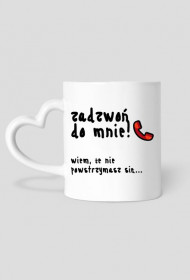 Kubek serce "Zadzwoń do mnie" CZARNY NAPIS