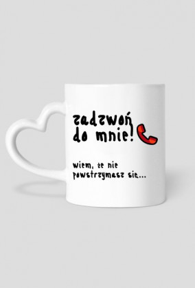 Kubek serce "Zadzwoń do mnie" CZARNY NAPIS