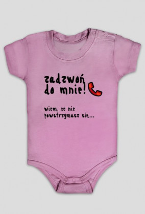 Body dziecięce "Zadzwoń do mnie" CZARNY NAPIS - RÓŻNE KOLORY!