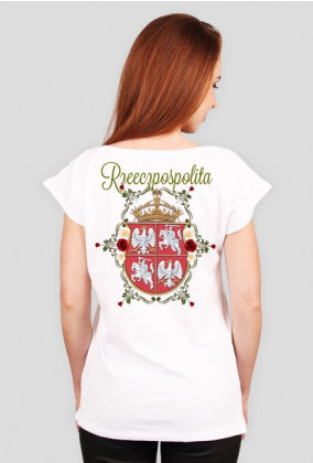 Koszulka damska plecy Rzeczpospolita - róże WKL