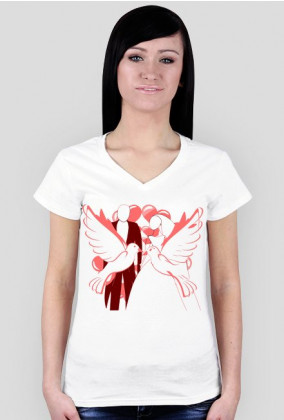 Walentynkowa koszulka z gołębiami