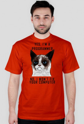 Grumpy Cat Jestem Programistą Black Font