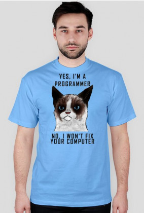 Grumpy Cat Jestem Programistą Black Font