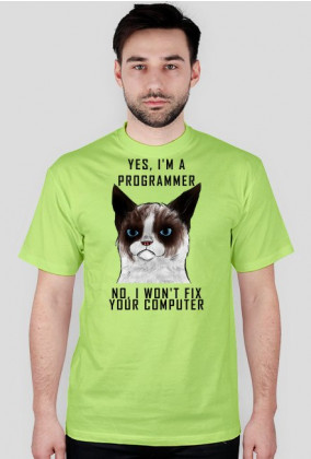 Grumpy Cat Jestem Programistą Black Font