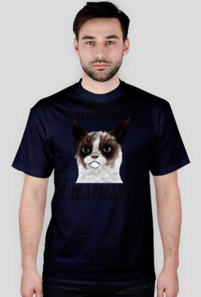 Grumpy Cat Jestem Programistą Black Font