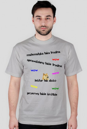 Koszulka męska pieseł, szkoła