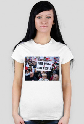 Koszulka damska dwustronna - Free Media, Democracy