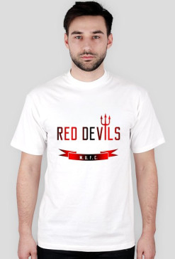 M U red devils white