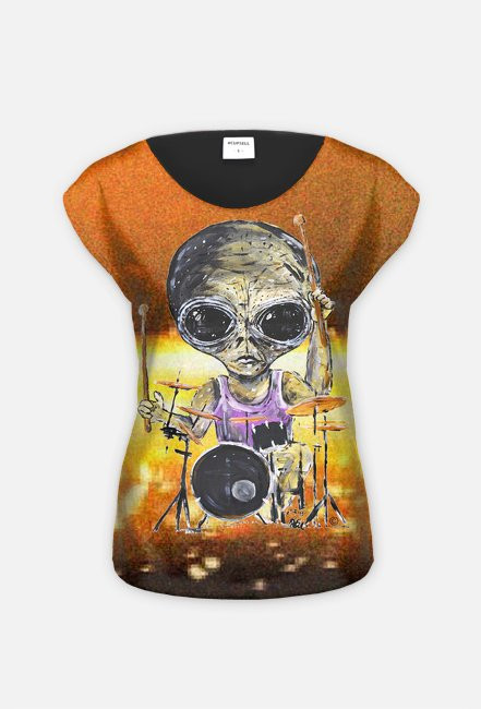 T-shirt damski Alien perkusja