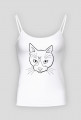 Kot - biała koszulka na cienkich ramiączkach