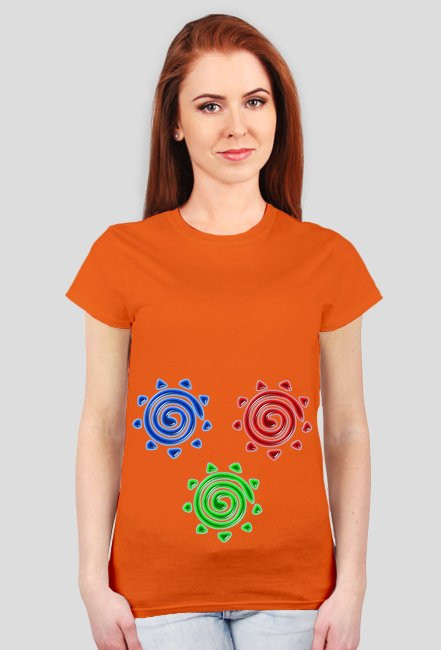 Koszulka damska - Słońce - wzór 5