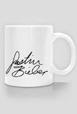 Kubek z autografem Justina Biebera