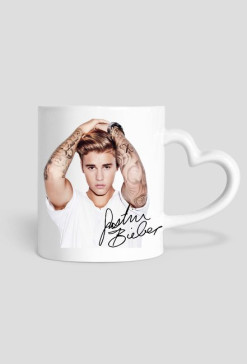 kubek z sercem Justin Bieber
