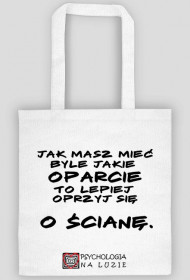 Torba z czarnym napisem - oparcie