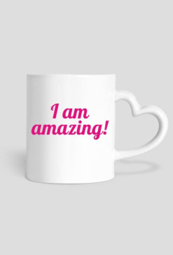 I Am Amazing - kubek w kształcie serca praworęczny