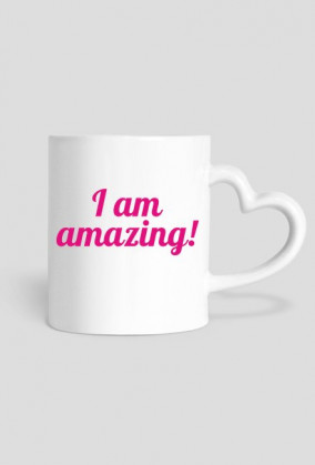 I Am Amazing - kubek w kształcie serca dwustronny