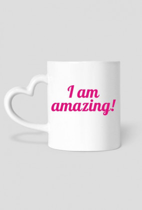 I Am Amazing - kubek w kształcie serca dwustronny