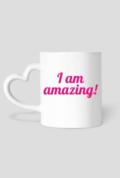 I Am Amazing - kubek w kształcie serca leworęczny