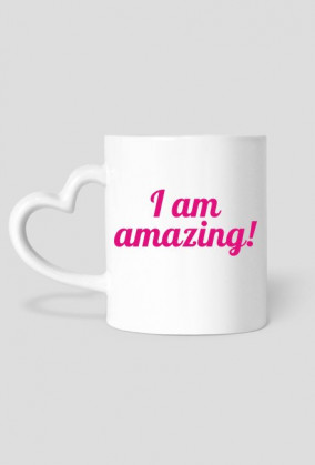 I Am Amazing - kubek w kształcie serca leworęczny