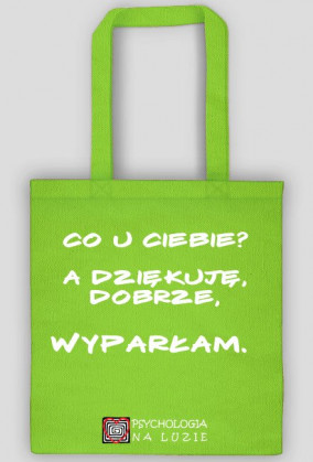 Torba z białym napisem - wyparcie