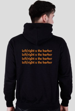 l/r x the barber Hoodie Black