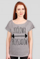 królowa przysiadów tshirt szary