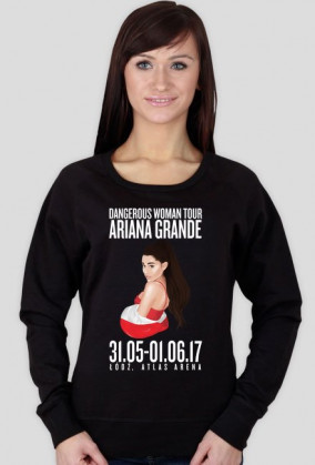 Bluza damska czarna "Dangerous Woman Tour Poland, 31.05-06.01.17, Łódź"