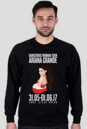 Bluza męska czarna "Dangerous Woman Tour Poland, 31.05-06.01.17, Łódź"