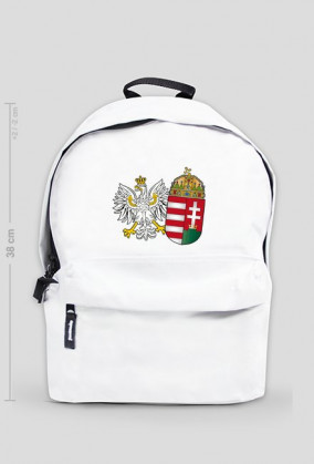 Plecak biały. POLSKA-WĘGRY